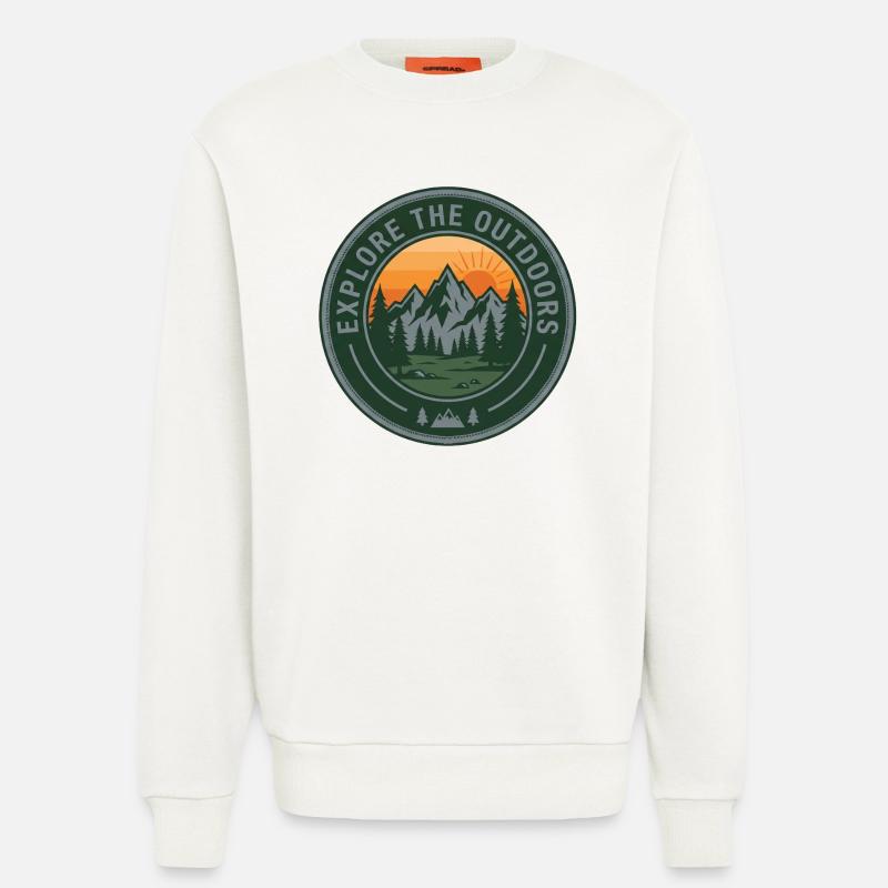 Explore Outdoors Mountains - Sweatshirt - made by SPREAD  - OFF WHITE