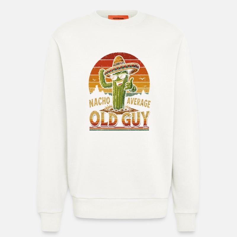Nacho Average Old Guy Cactus Shirt - Sweatshirt - made by SPREAD - OFF WHITE