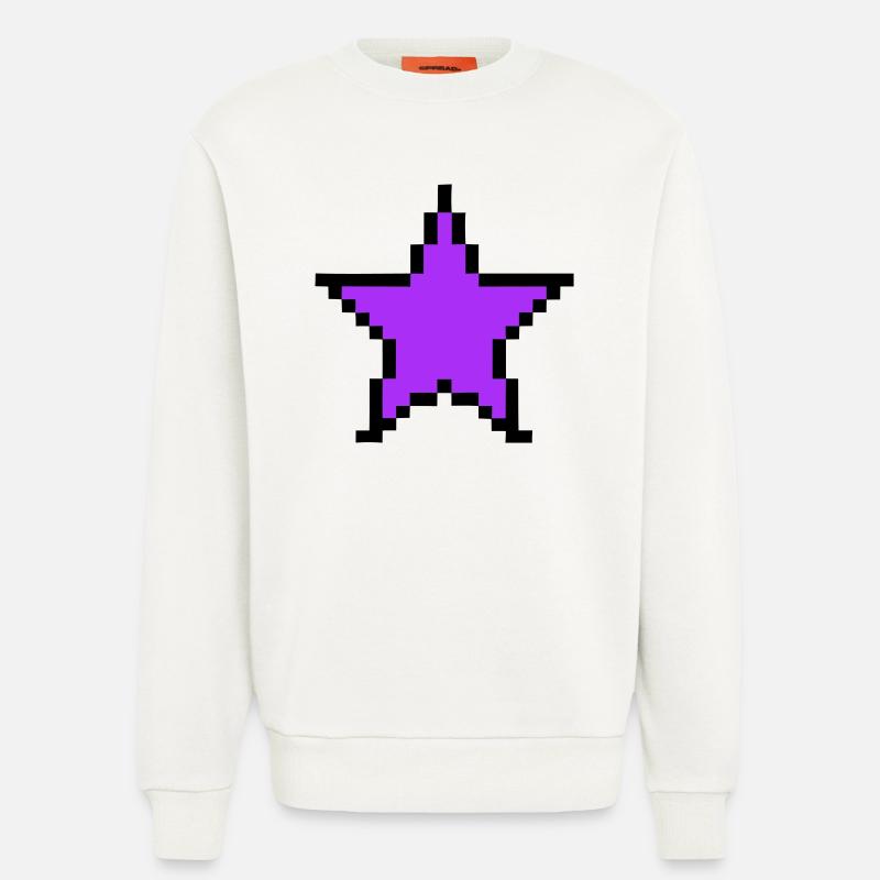 Pixel Stern 8-Bit Power Up - Sweatshirt - made by SPREAD  - OFF WHITE