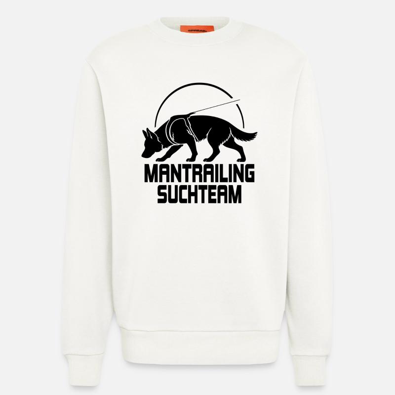Deutscher Schäferhund Mantrailing Suchteam Hunde - Sweatshirt - made by SPREAD  - OFF WHITE