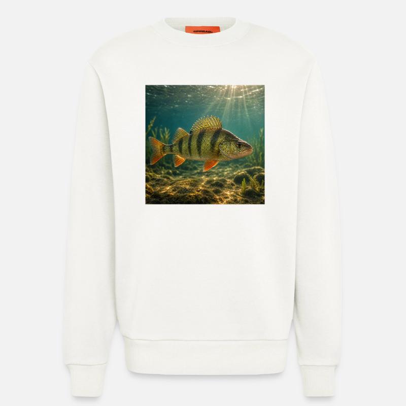 Perch in sunlight underwater - Sweatshirt - made by SPREAD - OFF WHITE