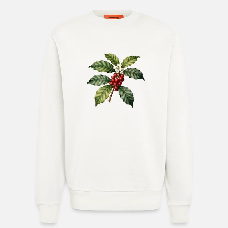Illustrierter botanischer Kaffeebaum - Sweatshirt - made by SPREAD - OFF WHITE