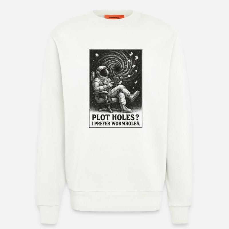 Plotlöcher? Lieber Wurmlöcher | Sci-Fi - Sweatshirt - made by SPREAD  - OFF WHITE