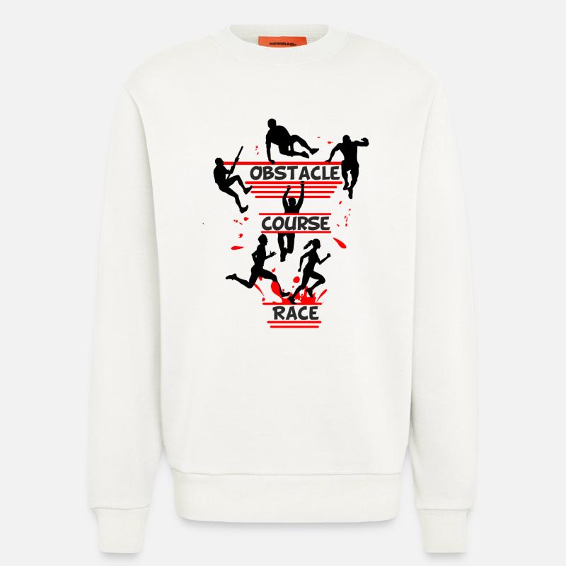 Course d’obstacles – Silhouette Full Action - Sweat bio décontracté fabriqué en UE - OFF WHITE