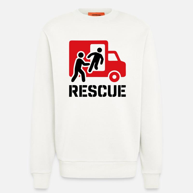 Rescue Rettungsdienst Einsatz - Sweatshirt - made by SPREAD - OFF WHITE