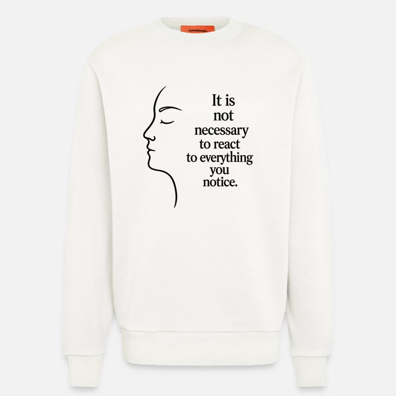 Observation without reaction - Sweatshirt - made by SPREAD  - OFF WHITE