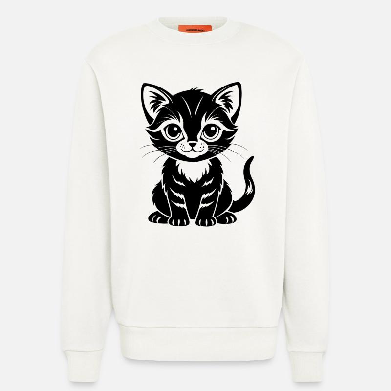 Chat mignon - Sweat bio décontracté fabriqué en UE - OFF WHITE