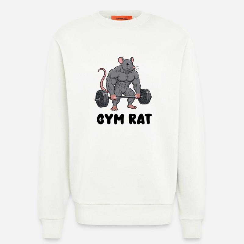 Muskulöse Ratte im Comic Stil - Sweatshirt - made by SPREAD  - OFF WHITE