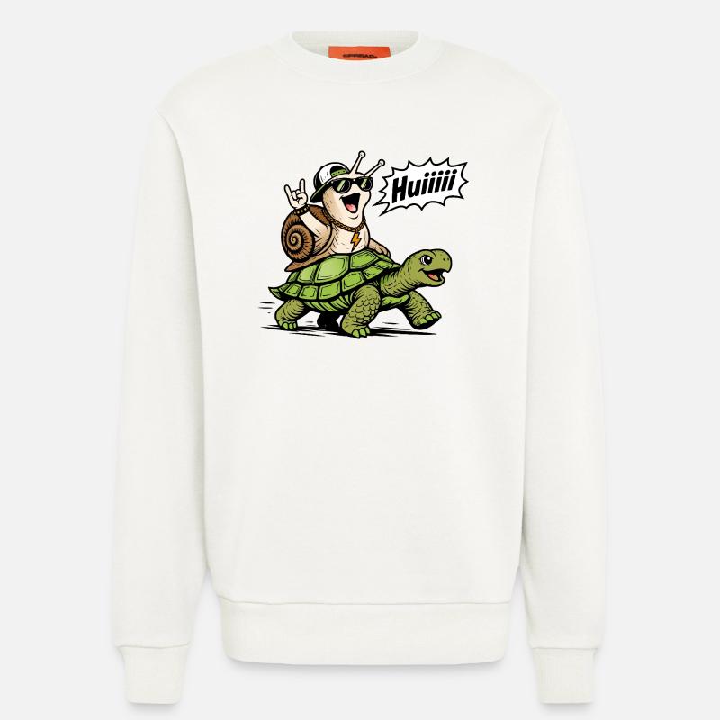 Swift Snail on Turtle - Sweatshirt - made by SPREAD  - OFF WHITE