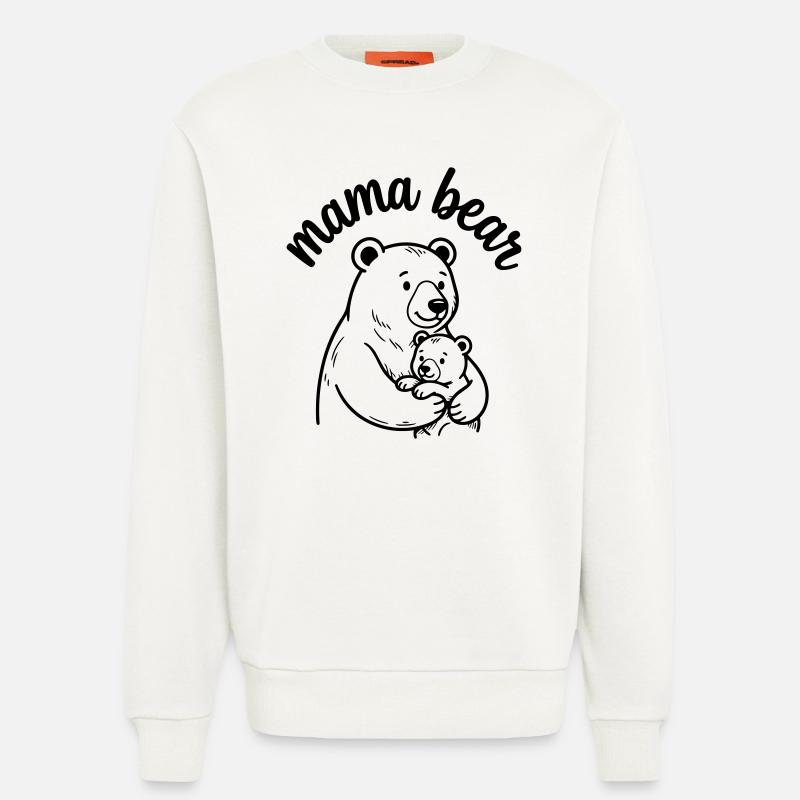 Maman ourse - Sweat bio décontracté fabriqué en UE - OFF WHITE