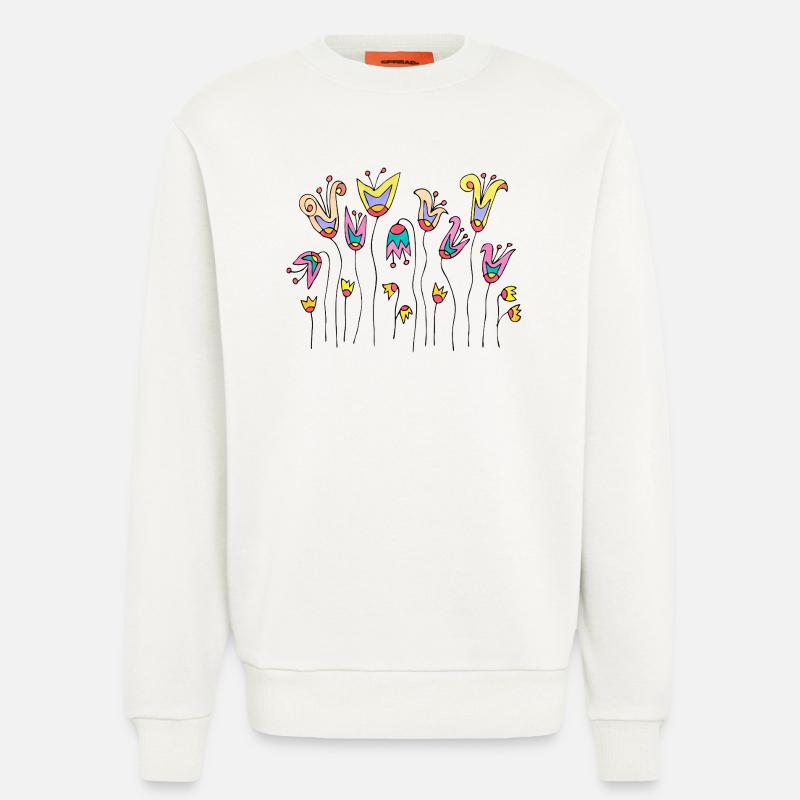 Fleur - Sweat bio décontracté fabriqué en UE - OFF WHITE
