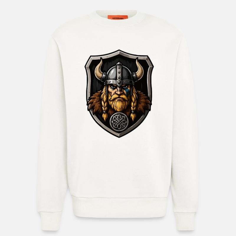 Vikingischer Krieger mit Schild - Sweatshirt - made by SPREAD - OFF WHITE