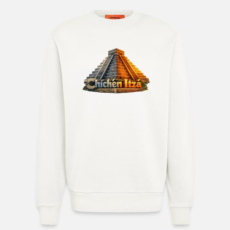 Chichen Itza Pyramid Serpent - Sweatshirt - made by SPREAD  - OFF WHITE