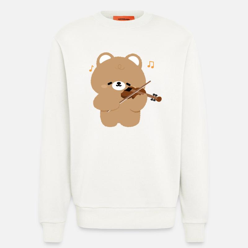 Bear Violinist Charm - Sweatshirt - made by SPREAD - OFF WHITE