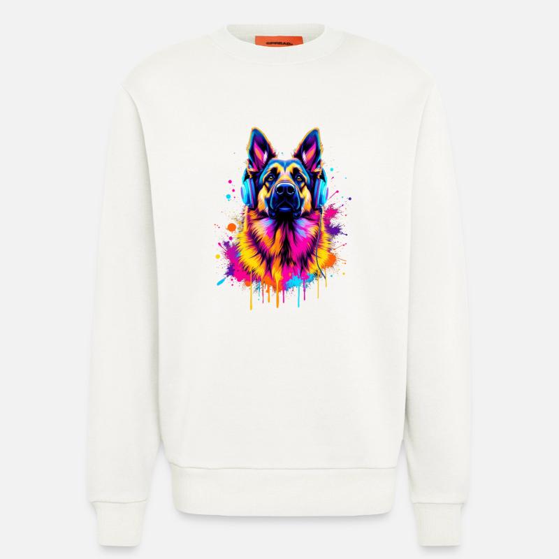 German Shepherd - Sweatshirt - made by SPREAD  - OFF WHITE