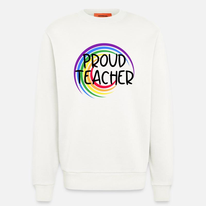 Stolzer Lehrer LGBTQ Pride Regenbogendesign - Sweatshirt - made by SPREAD  - OFF WHITE