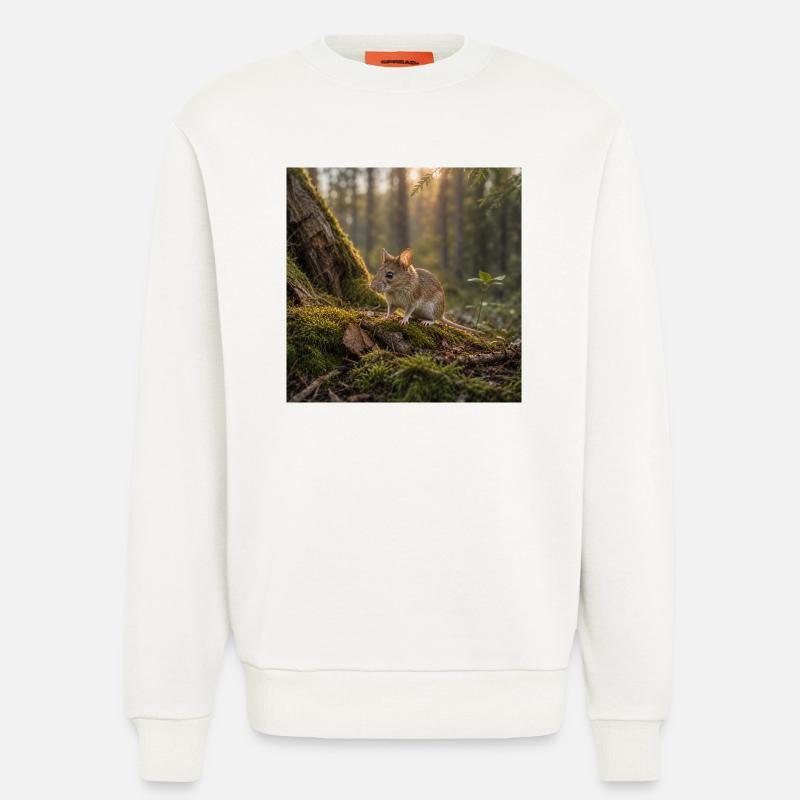 Waldmaus / Maus in der Abendsonne - Sweatshirt - made by SPREAD  - OFF WHITE