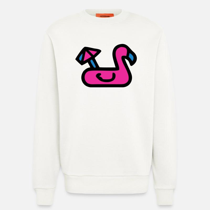 Flamingo Luftmatratze Retro - Sweatshirt - made by SPREAD - OFF WHITE