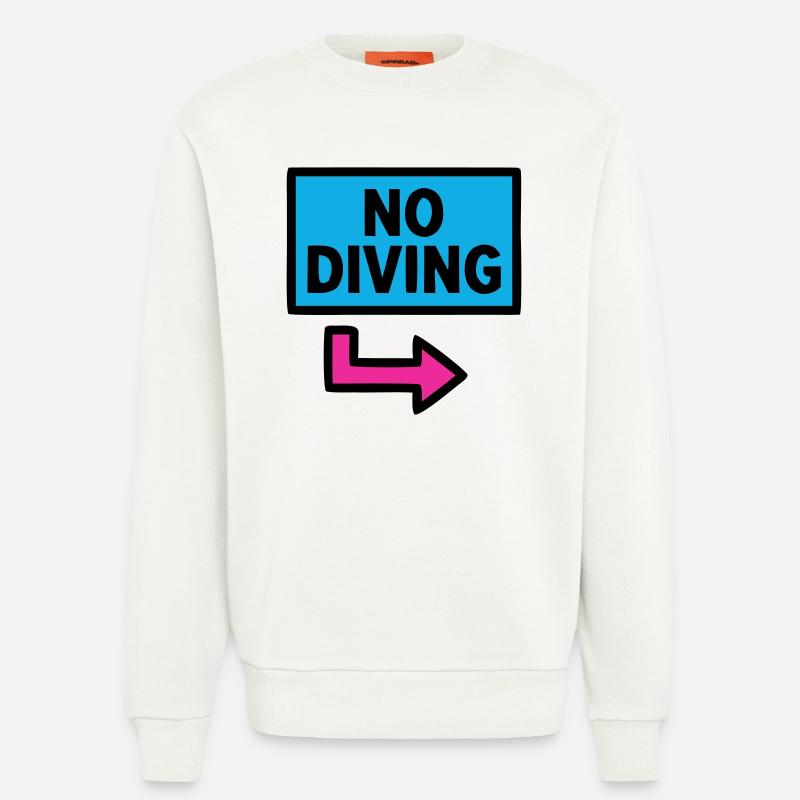 No Diving Schild Pool Retro - Sweatshirt - made by SPREAD  - OFF WHITE