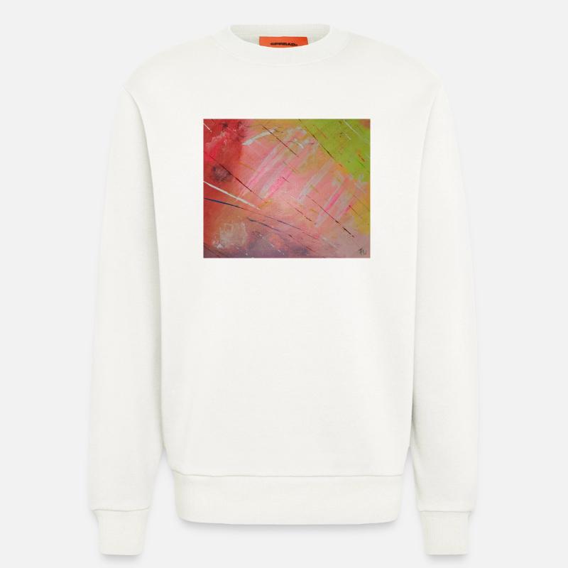 Neon Diagonal Stripe Abstract - Sweatshirt - made by SPREAD  - OFF WHITE