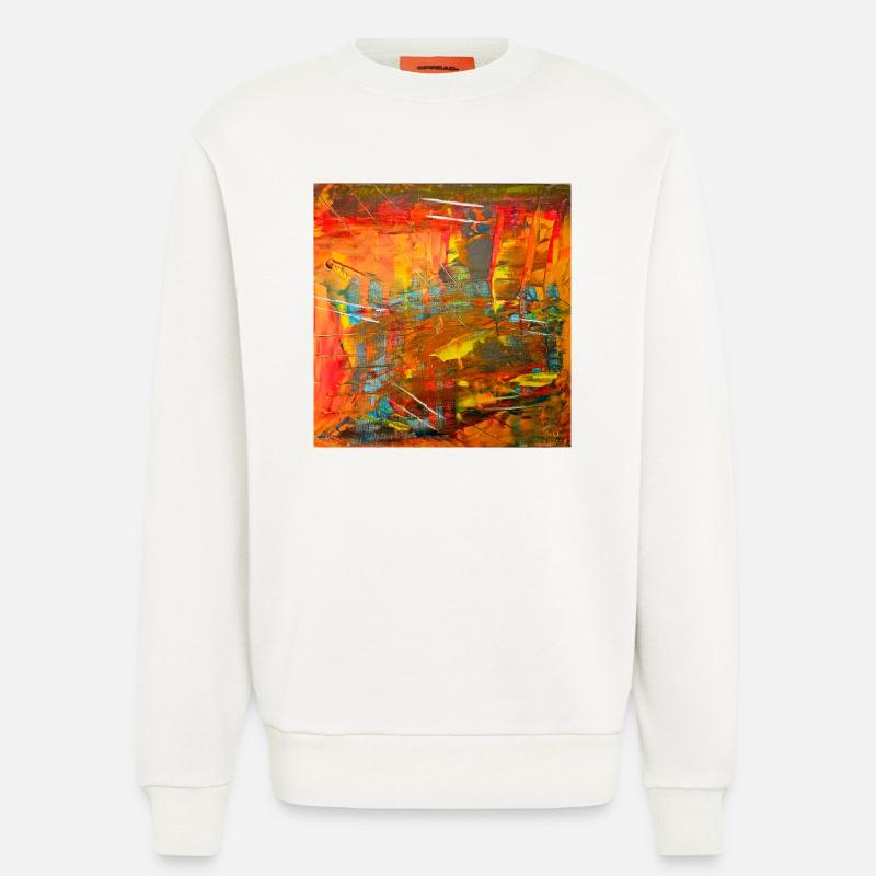 Image abstraite couleur feu - Sweat bio décontracté fabriqué en UE - OFF WHITE