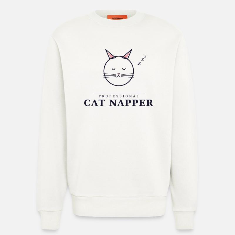 Professional Cat Napper - Sweatshirt - made by SPREAD  - OFF WHITE