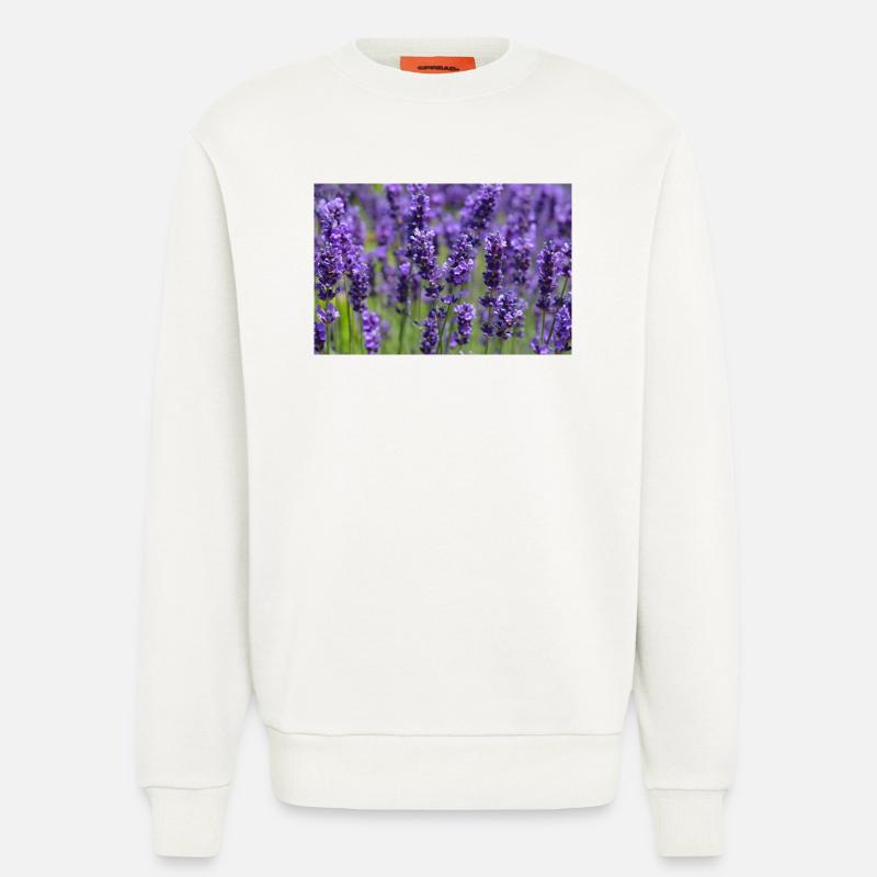Lavendelfeld-Traumlandschaft - Sweatshirt - made by SPREAD  - OFF WHITE