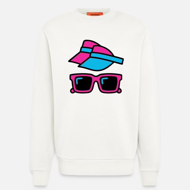 80er Sonnenblende Brille Set - Sweatshirt - made by SPREAD  - OFF WHITE