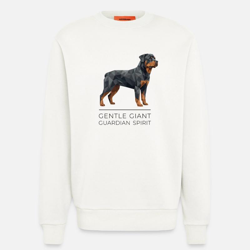 Art Low-Poly Rottweiler - Géant doux - Sweat bio décontracté fabriqué en UE - OFF WHITE