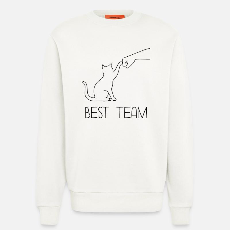 Katze Team Faust - Sweatshirt - made by SPREAD  - OFF WHITE