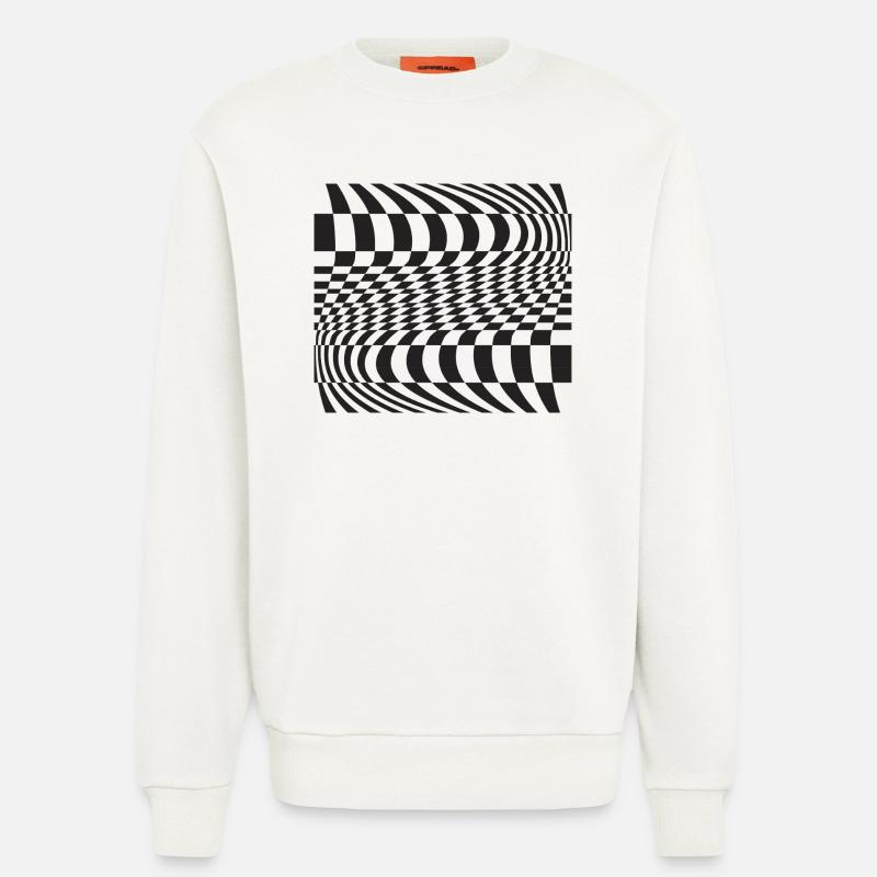 Optic Curve Grid - Sweatshirt - made by SPREAD  - OFF WHITE