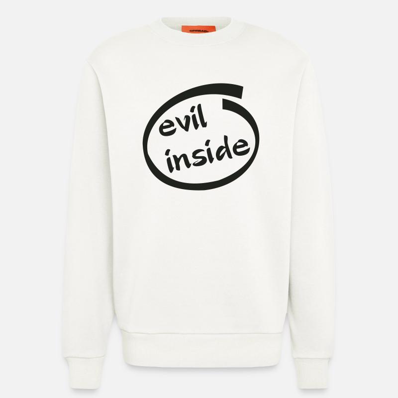 Evil Inside Ring Graphic - Sweatshirt - made by SPREAD - OFF WHITE
