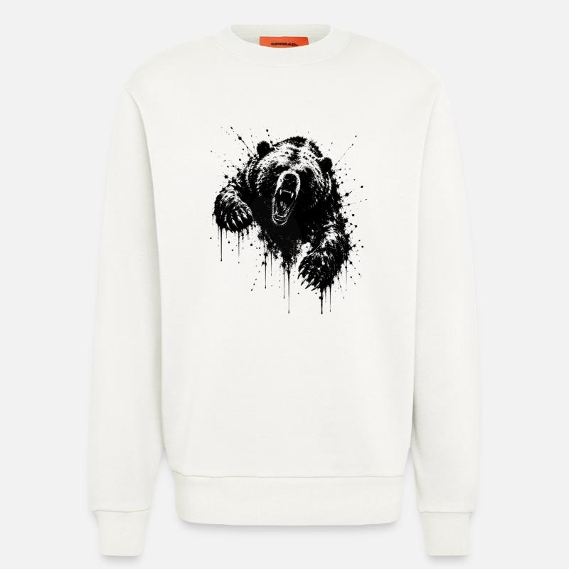 Dark Bear Spritz Graffiti - Sweatshirt - made by SPREAD - OFF WHITE