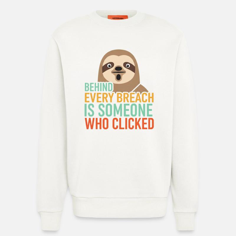Behind Every Breach Sloth IT Security - Sweatshirt - made by SPREAD  - OFF WHITE