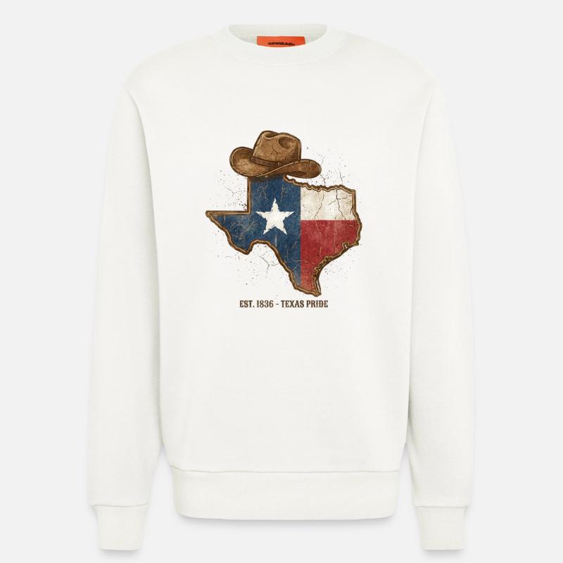 Texas Pride mit Cowboy-Hut - Sweatshirt - made by SPREAD - OFF WHITE
