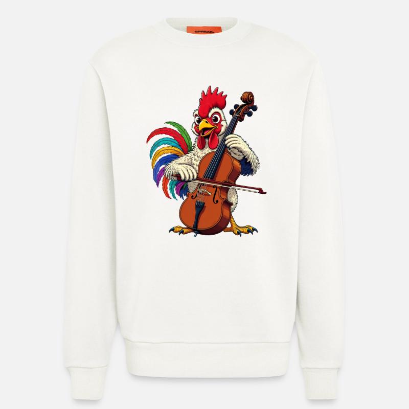 Hahn joue du violoncelle - Sweat bio décontracté fabriqué en UE - OFF WHITE