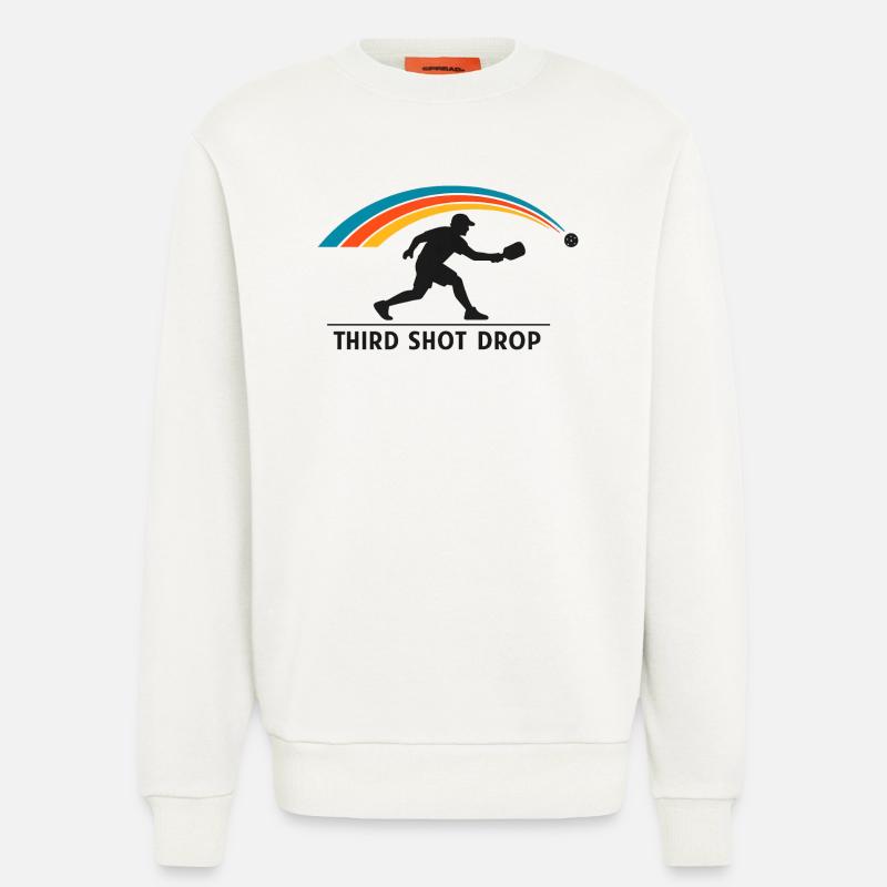 Third Shot Drop Badminton Silhouette - Sweatshirt - made by SPREAD - OFF WHITE