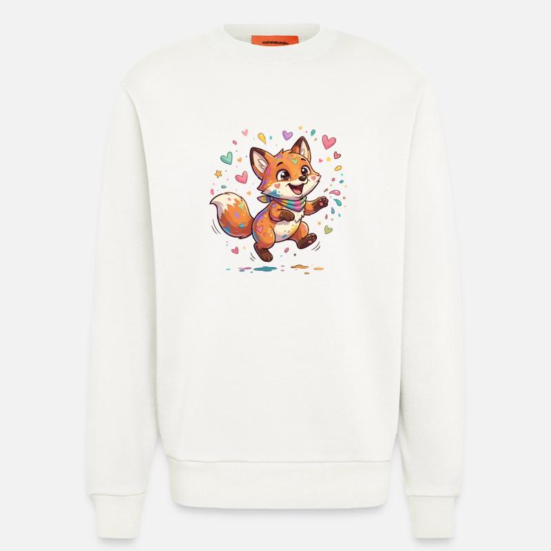 Liebenswerter Regenbogenfuchs - Sweatshirt - made by SPREAD  - OFF WHITE