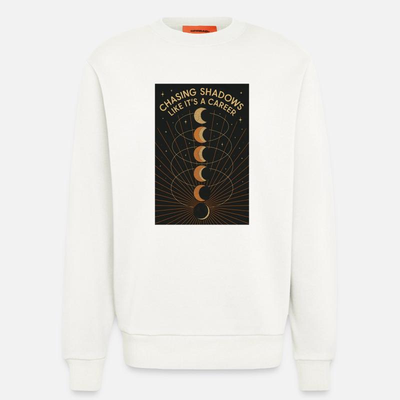 Chasse à l’Ombre | Éclipse solaire - Sweat bio décontracté fabriqué en UE - OFF WHITE