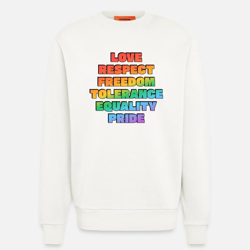 Rainbow Pride Values - Sweatshirt - made by SPREAD  - OFF WHITE