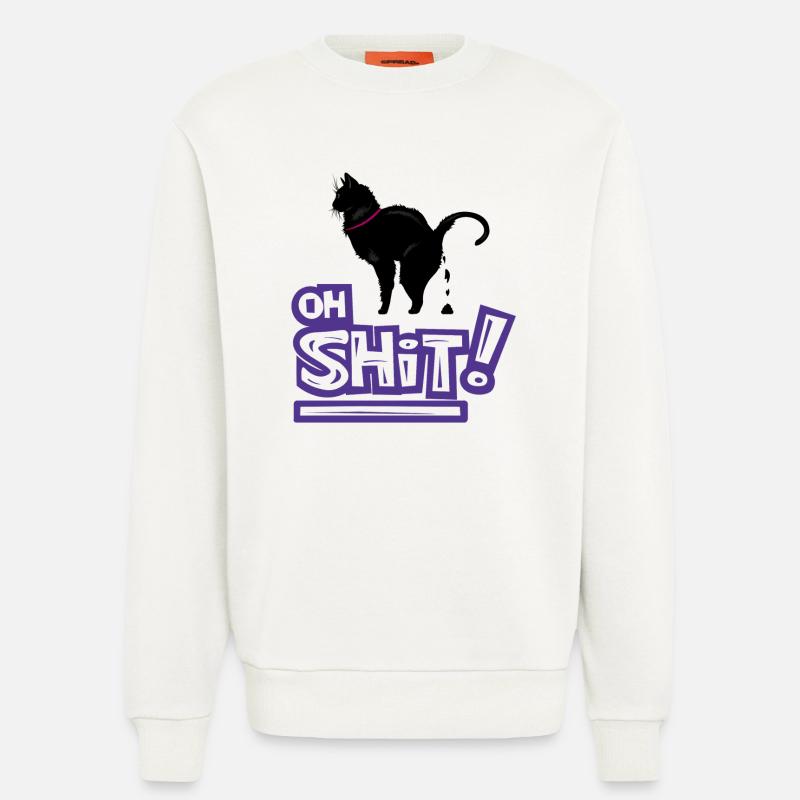 Kat Oh Shit Graffiti Exclamation - Sweatshirt - made by SPREAD - OFF WHITE