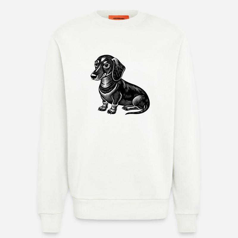 Dackel sitzt - Sweatshirt - made by SPREAD  - OFF WHITE