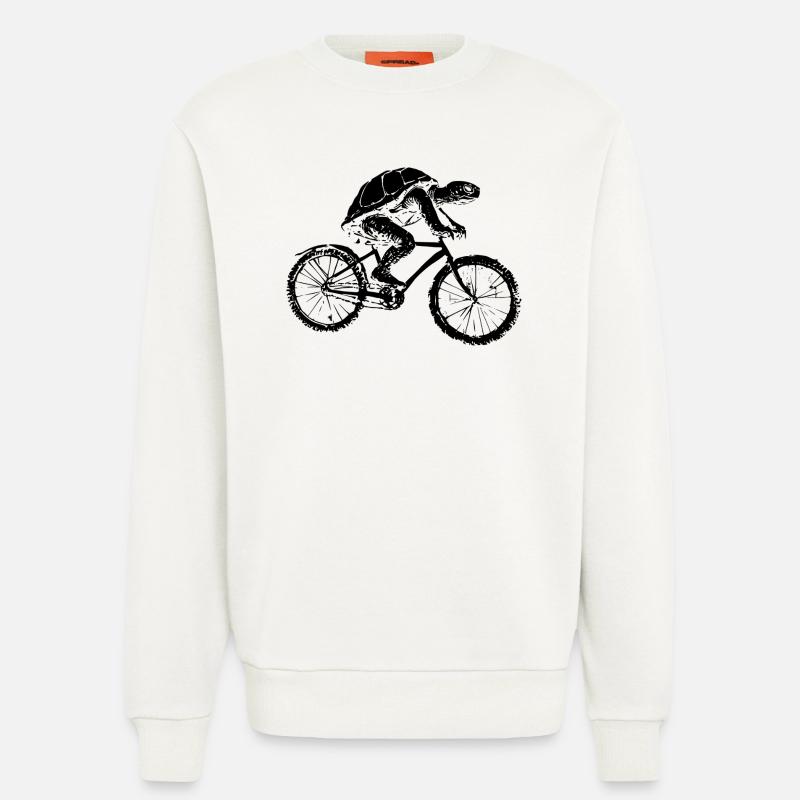 Bicycle Turtle - Sweatshirt - made by SPREAD  - OFF WHITE