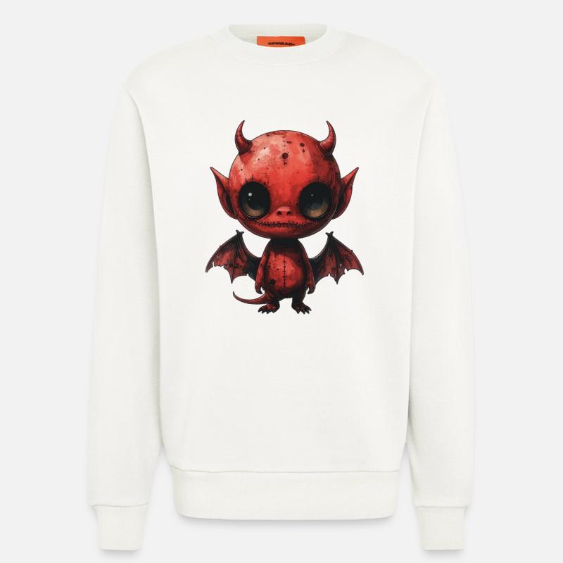 Creepy Cute Red Devil - Sweatshirt - made by SPREAD  - OFF WHITE