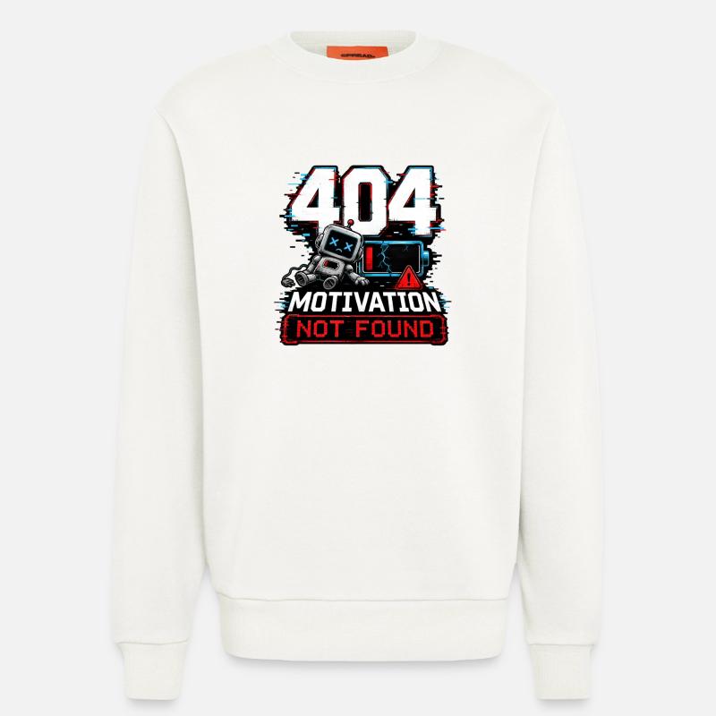 404 Motivation Not Found Roboter - Sweatshirt - made by SPREAD  - OFF WHITE