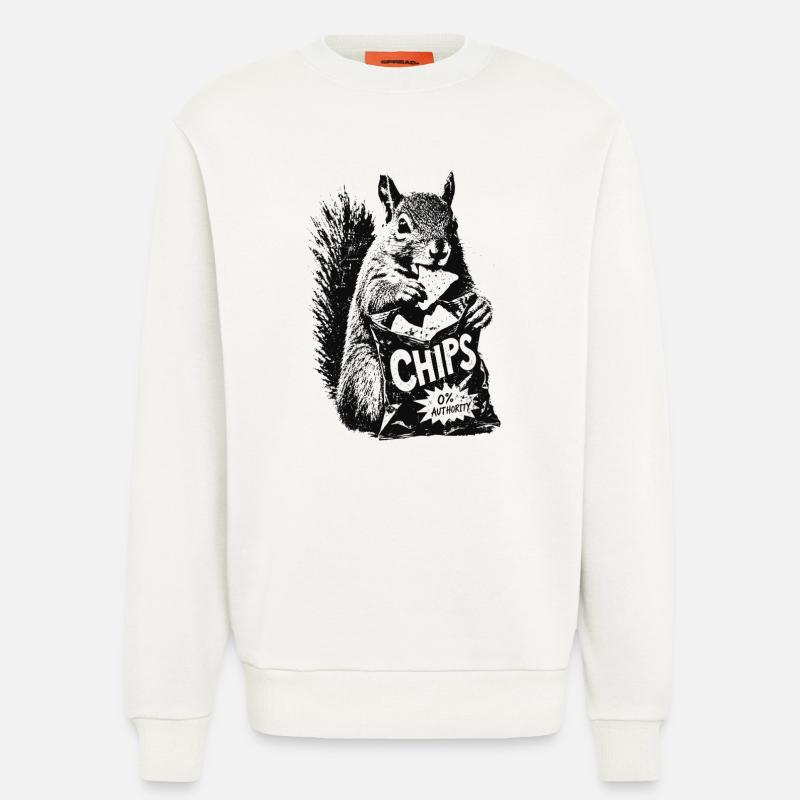 Chips Squirrel - Sweatshirt - made by SPREAD  - OFF WHITE