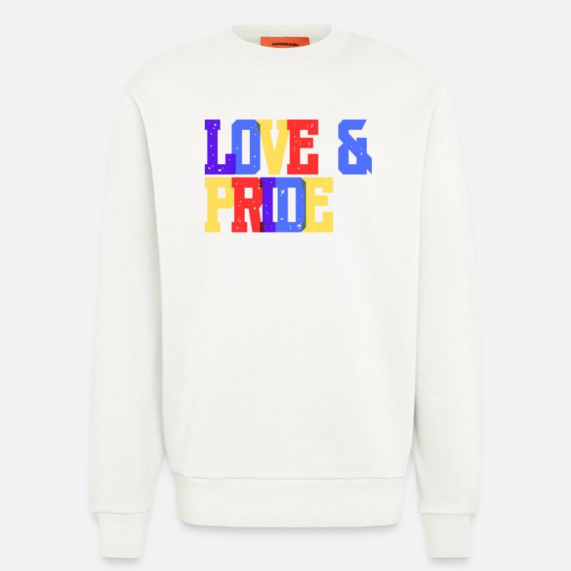Liebe und Pride Regenbogen - Sweatshirt - made by SPREAD - OFF WHITE