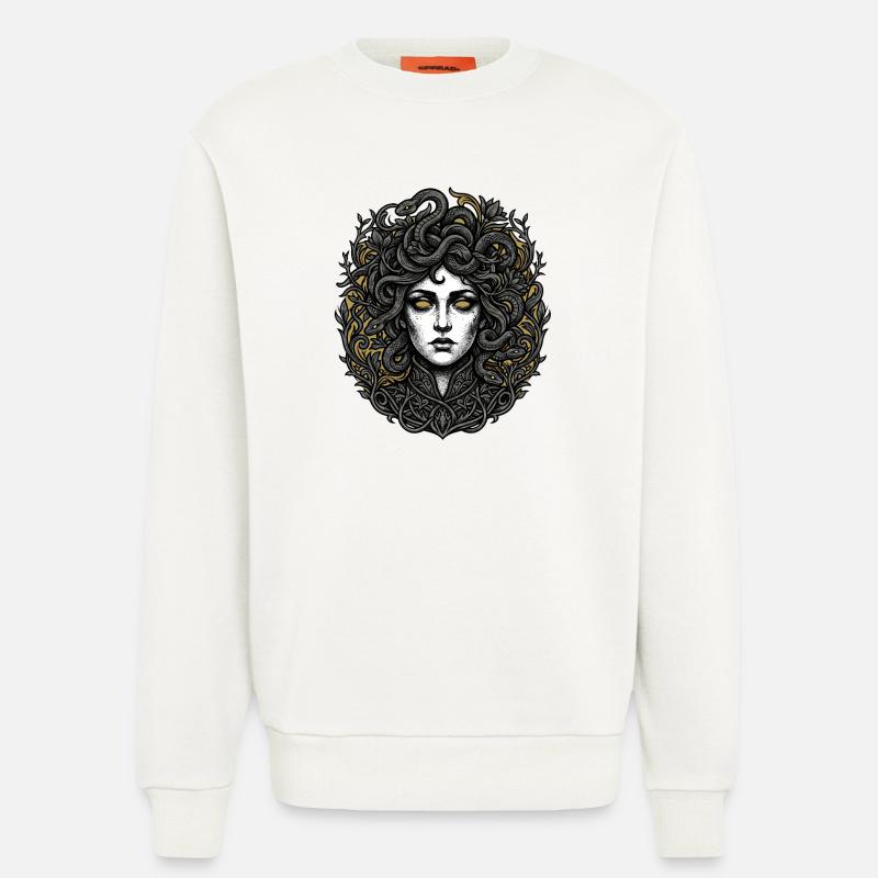 Couronne du Serpent de Méduse - Sweat bio décontracté fabriqué en UE - OFF WHITE