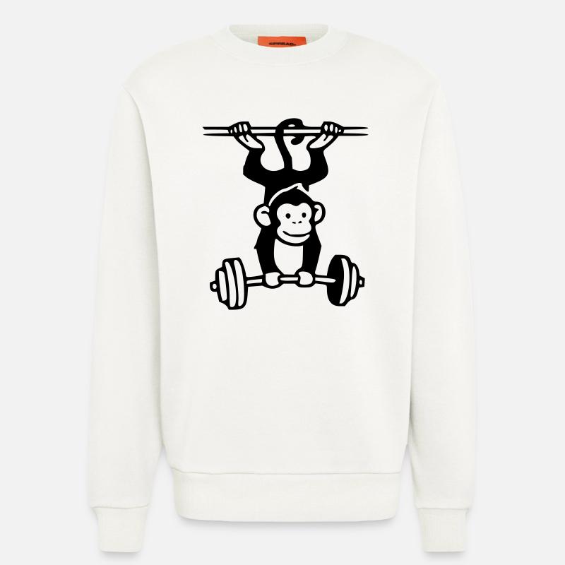 Primate Power - Gym Monkey - Sweatshirt - made by SPREAD - OFF WHITE