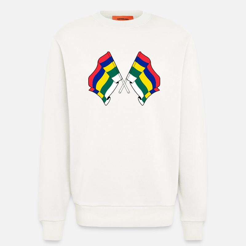 Crossed Terschelling Flags – Island Pride - Sweatshirt - made by SPREAD - OFF WHITE
